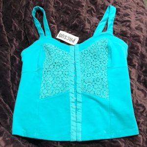 Black Poppy turquoise tank top from PacSun